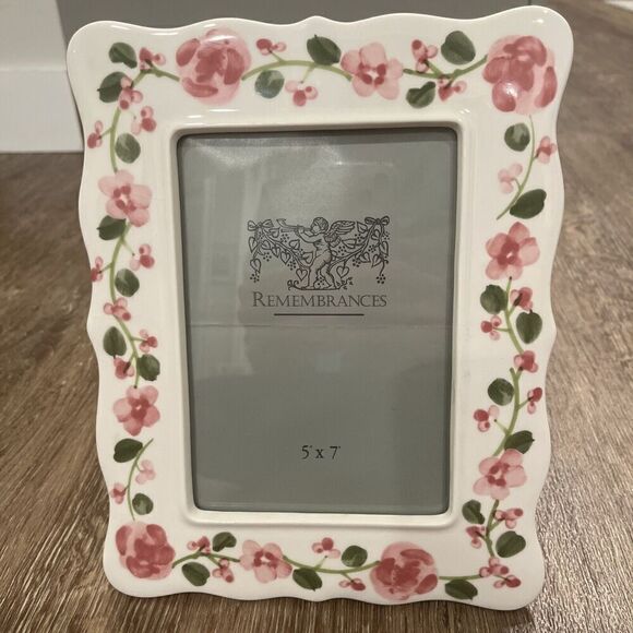 Vintage Remembrances Floral Rose Picture Frame 5 X 7 Cottage Core Shabby Chic - Picture 8 of 8